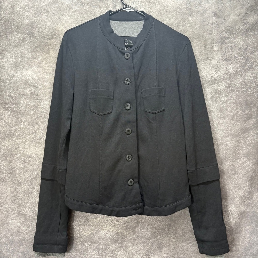 le Casual de Marithe Francois Girbaud Black Cotton Button Up Jacket Womens 7 S